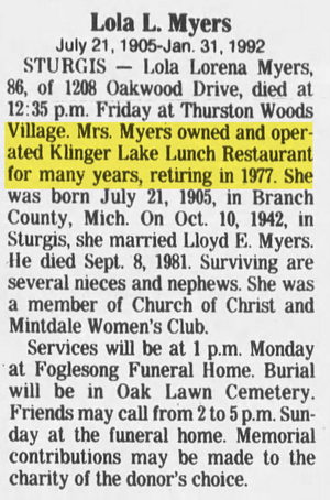 Klinger Lake Shopping Center (Klinger Lake Lunch) - Feb 01 1992 Article (newer photo)